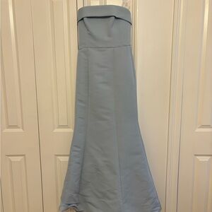 Elegant Strapless Light Blue Dress